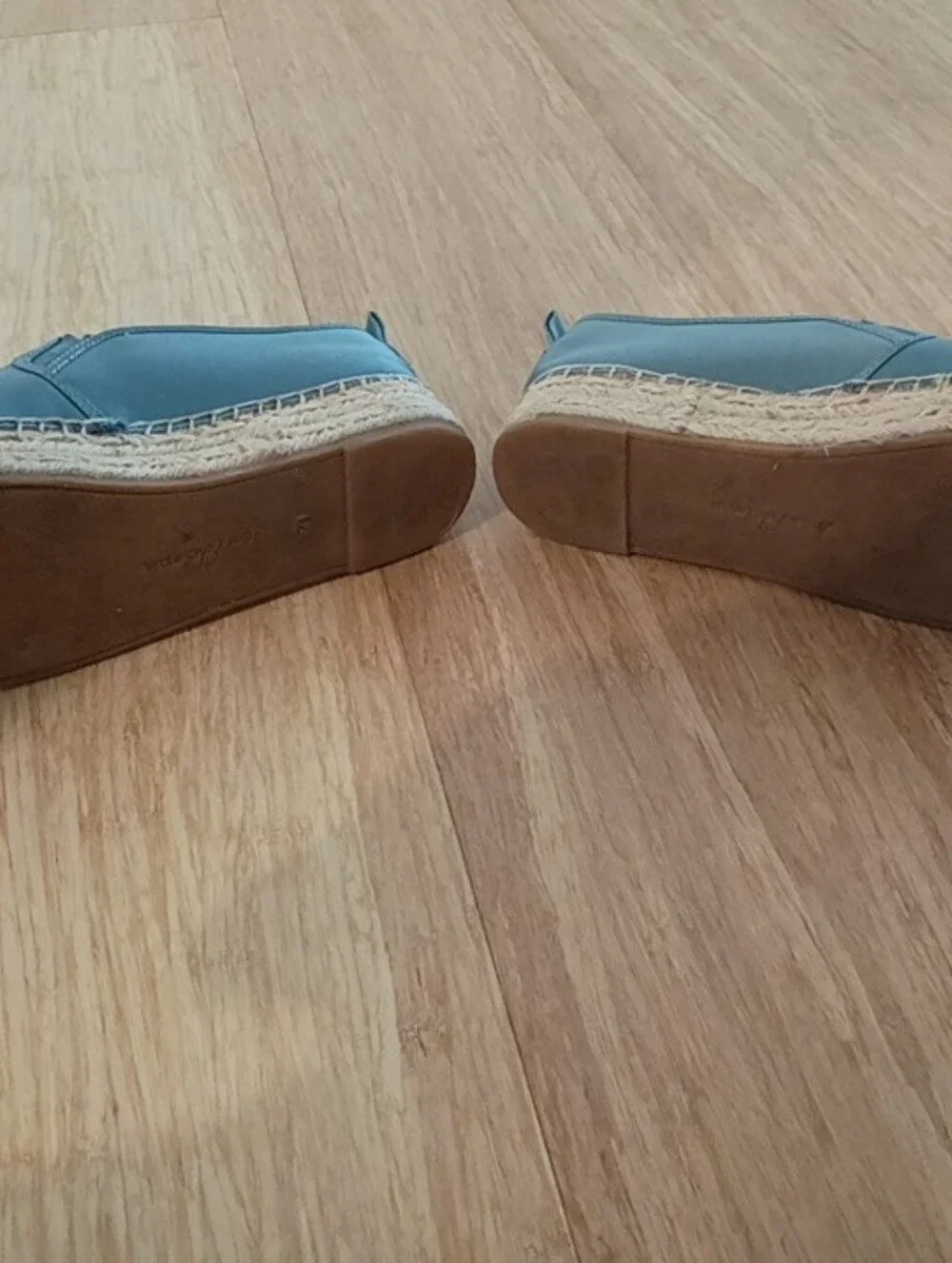Sam Edelman Light Blue Slip-On Espadrille Platform Shoes